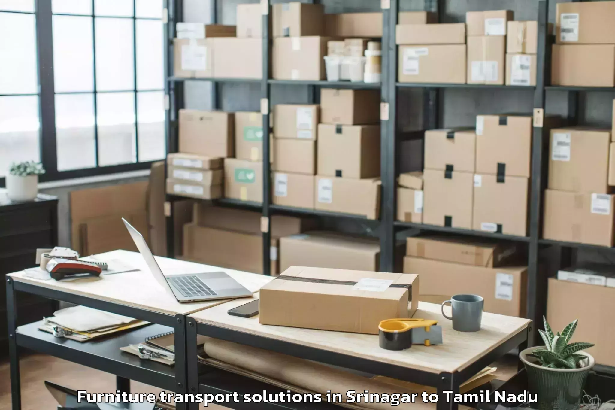 Affordable Srinagar to Thoothukudi Furniture Transport Solutions